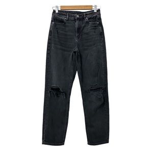 Black AE Ripped Mom Straight Jean 4